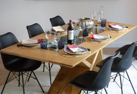 Table salle a manger meubles Atelier PennArt menuiserie ebenisterie Annecy Haute Savoie
